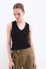 Pedro del Hierro Draped sleeveless T-shirt Black