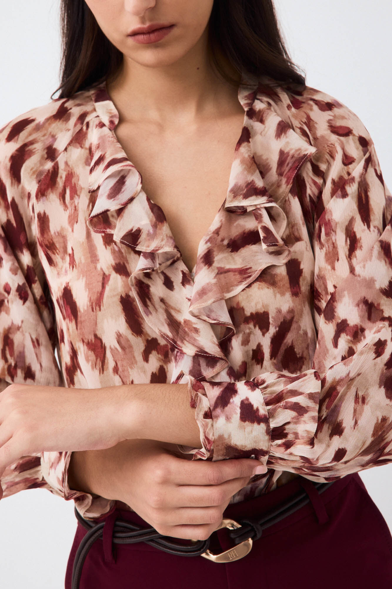 Pedro del Hierro Printed ruffle blouse
