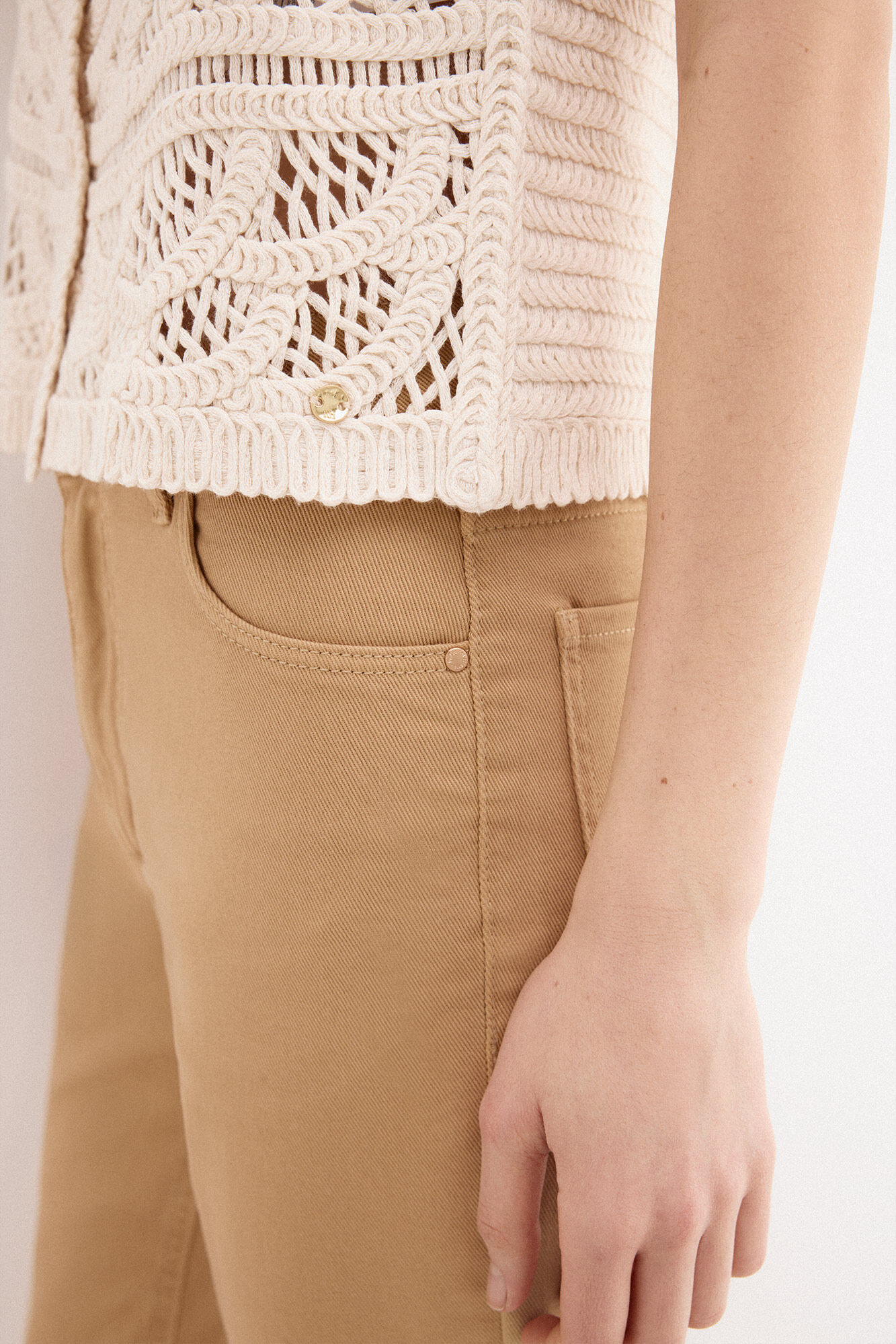 Pedro del Hierro Openwork gilet Ecru
