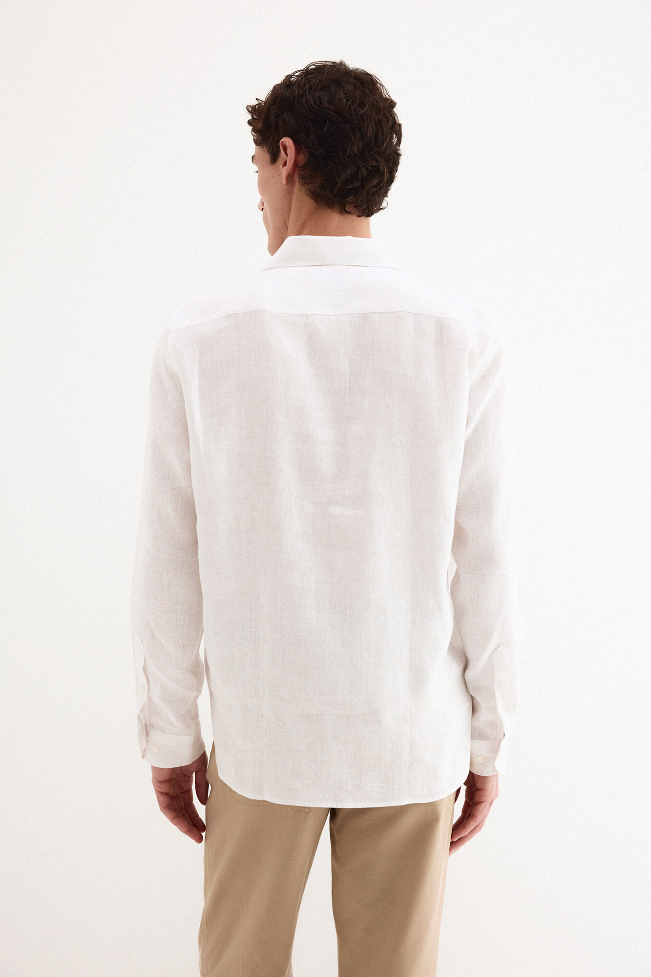 Pedro del Hierro T-shirt lisa em linho Branco