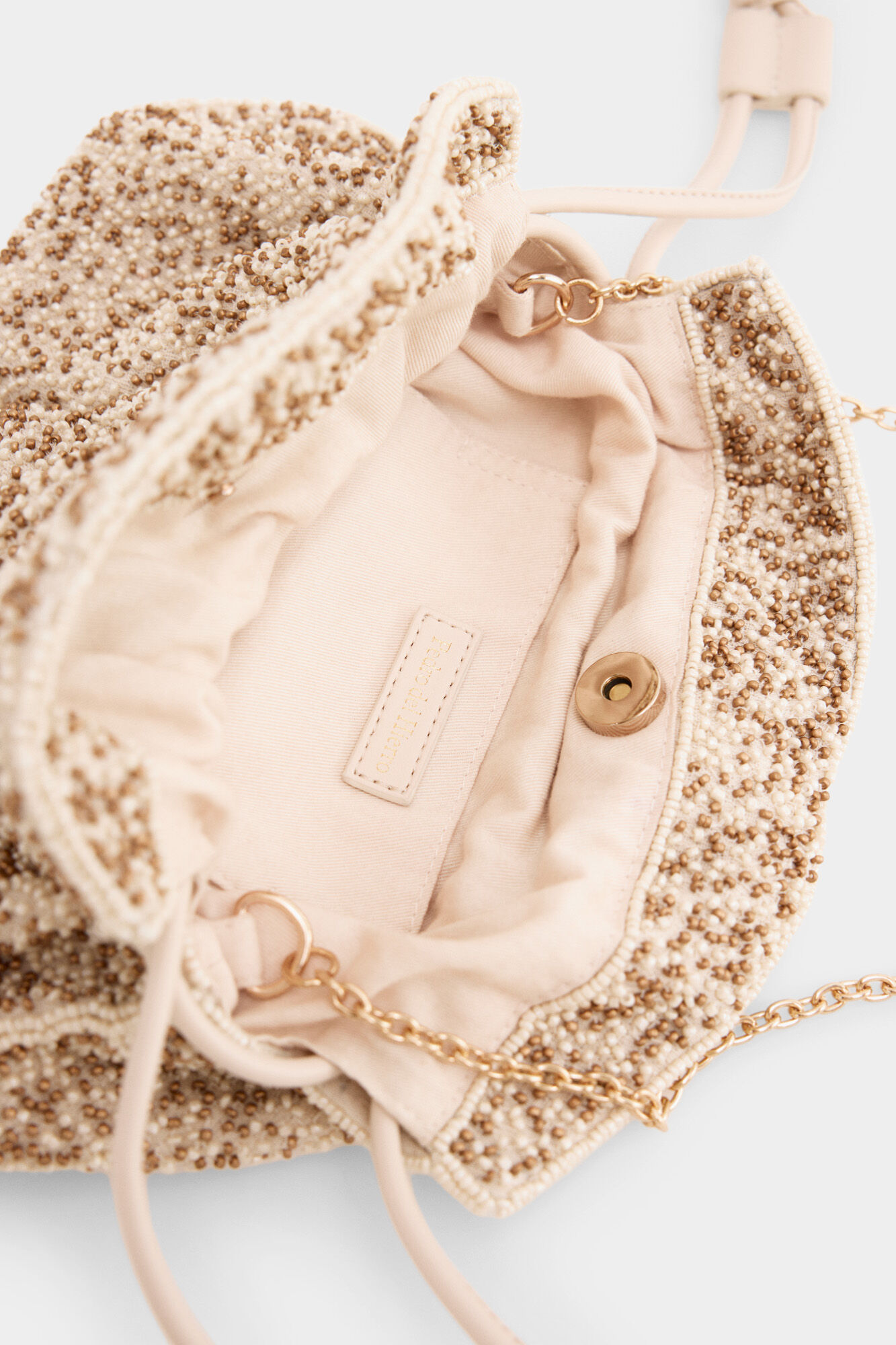 Pedro del Hierro Beaded bag Ecru