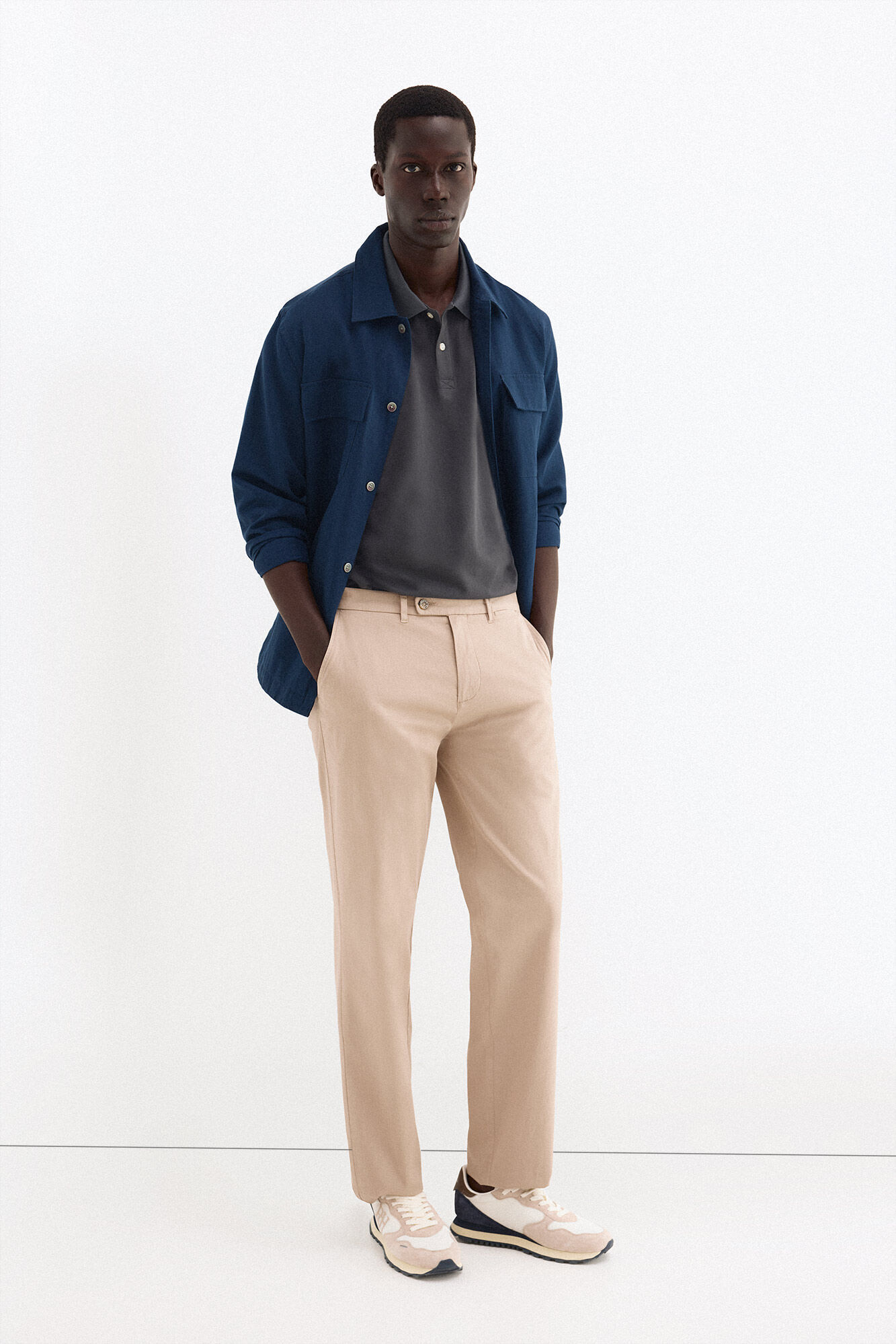 Pedro del Hierro Basic pique polo shirt Grey