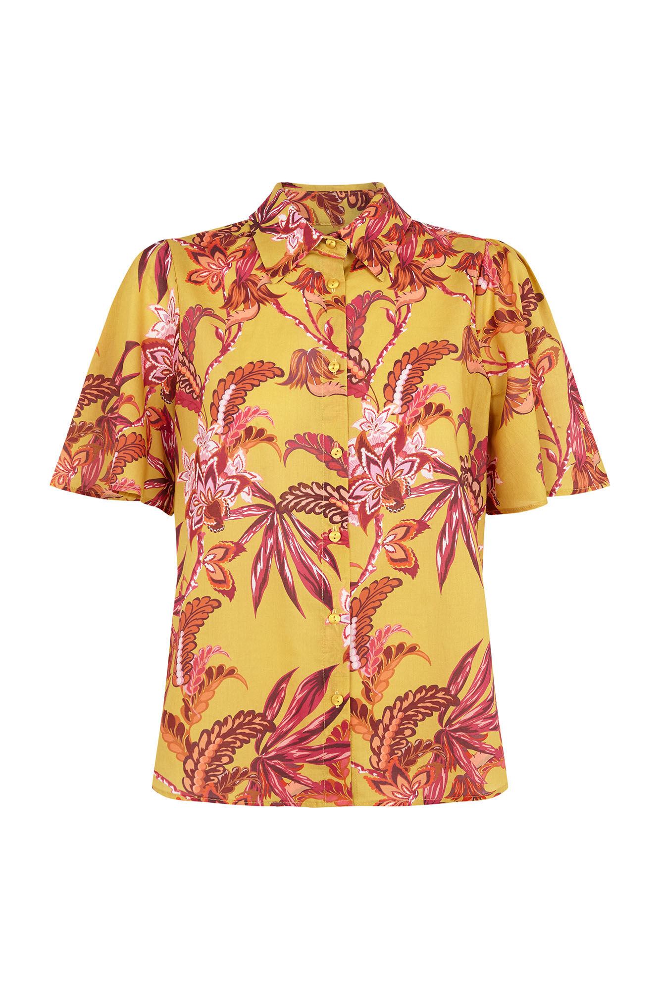 Pedro del Hierro Camisa estampada de manga curta Amarelo