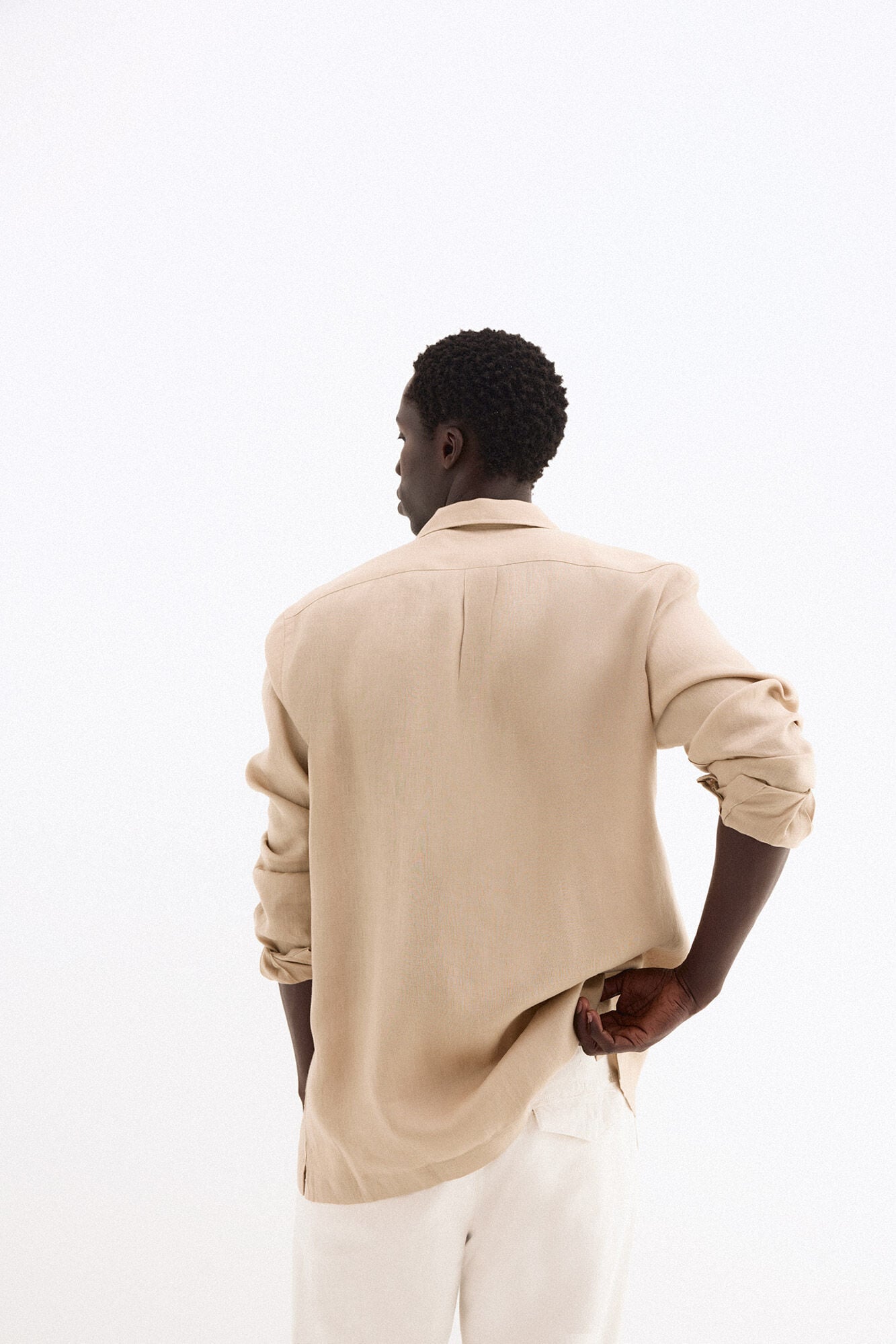 Pedro del Hierro Linen Guayabera shirt Beige