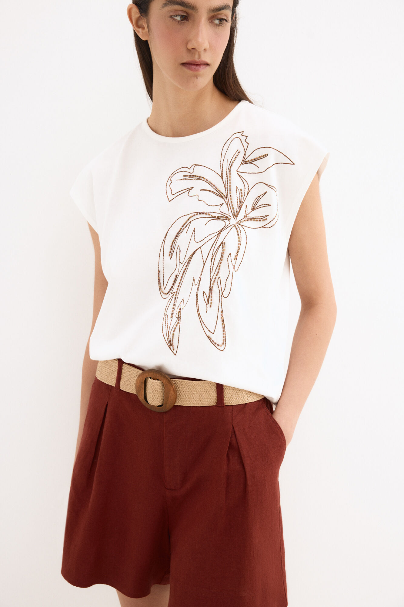Pedro del Hierro Short sleeve T-shirt with logo on the leg