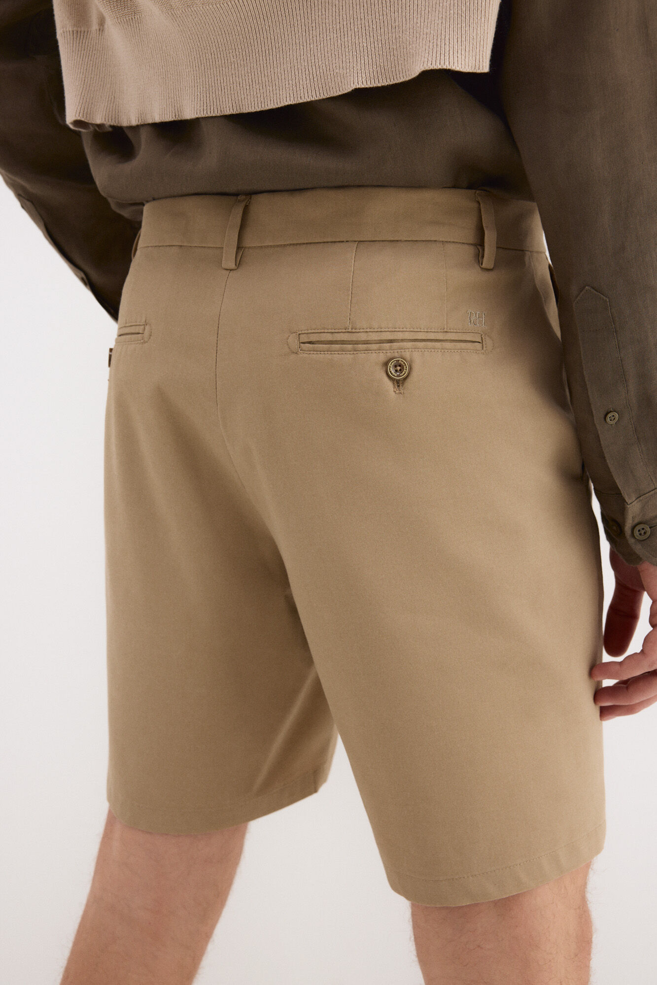 Pedro del Hierro Structured Bermuda shorts Beige