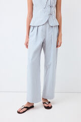 TFP by Tamara Falc&oacute; Striped straight trousers Blue