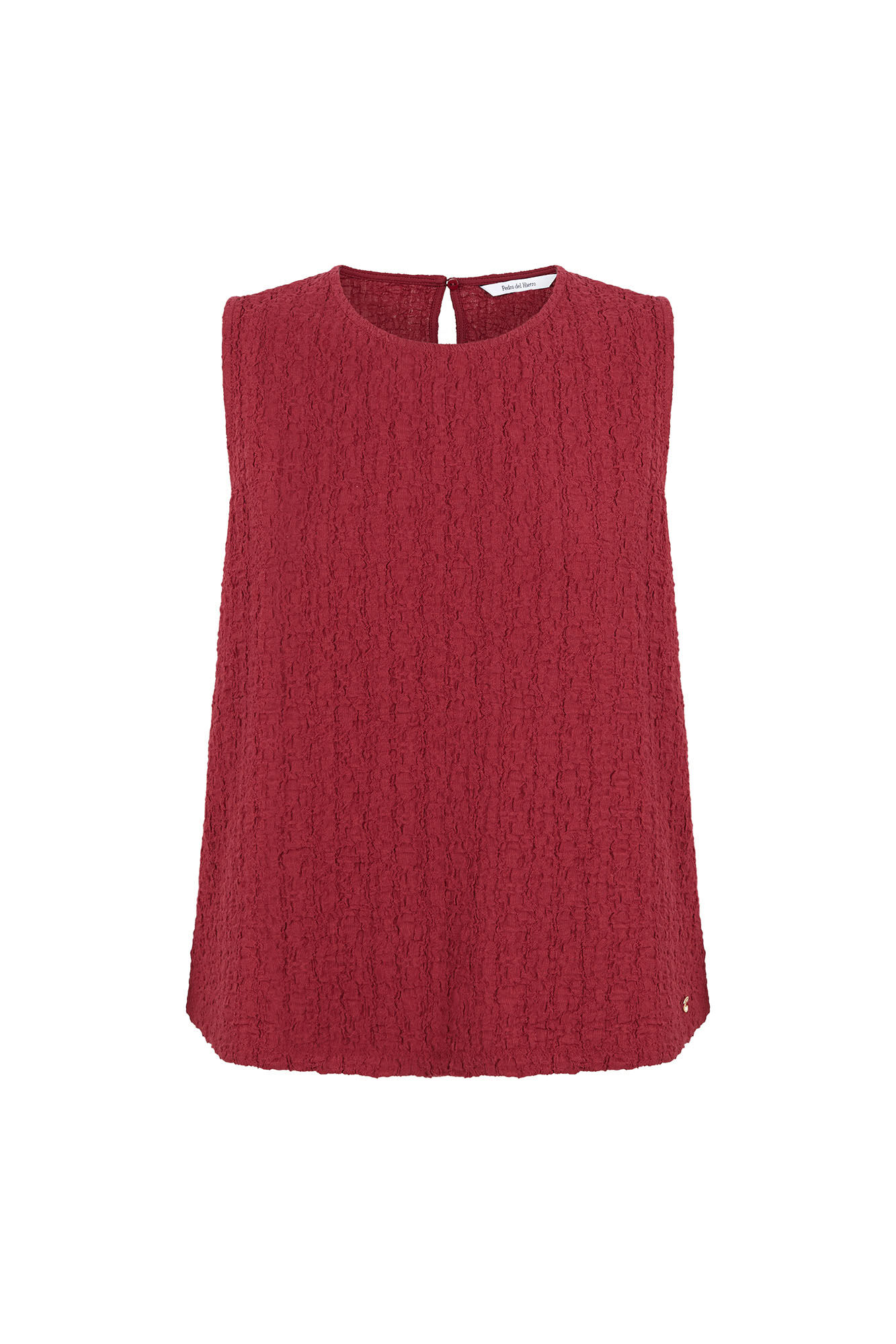 Pedro del Hierro Wrinkled fabric sleeveless top Burgundy