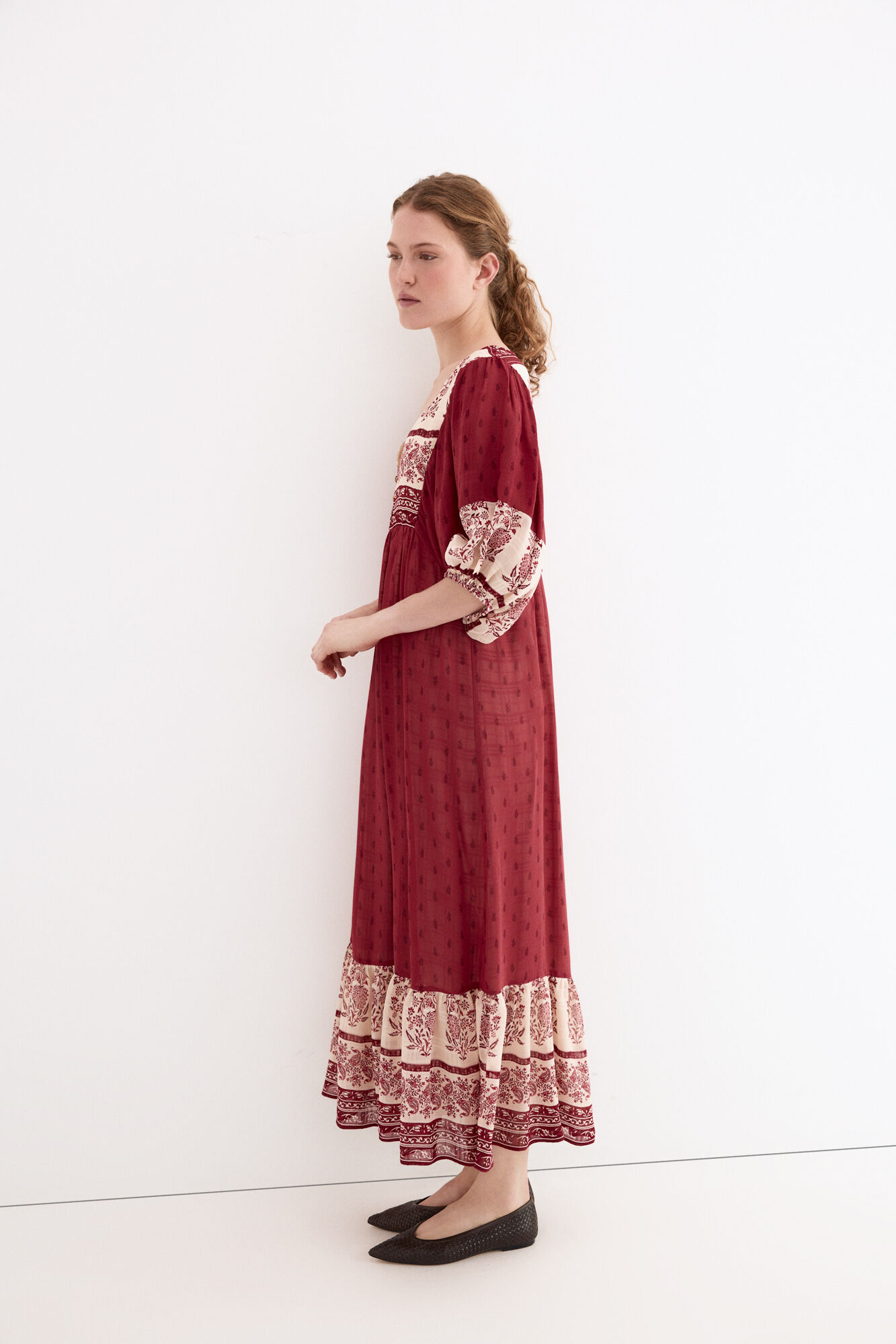 Pedro del Hierro Floral print tunic dress Burgundy