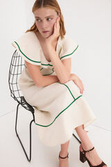Pedro del Hierro Linen dress with contrast details Ecru