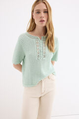 Pedro del Hierro Crochet knit top Turquoise