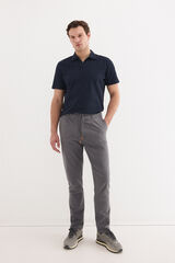 Pedro del Hierro Cotton-linen drawstring chinos Grey
