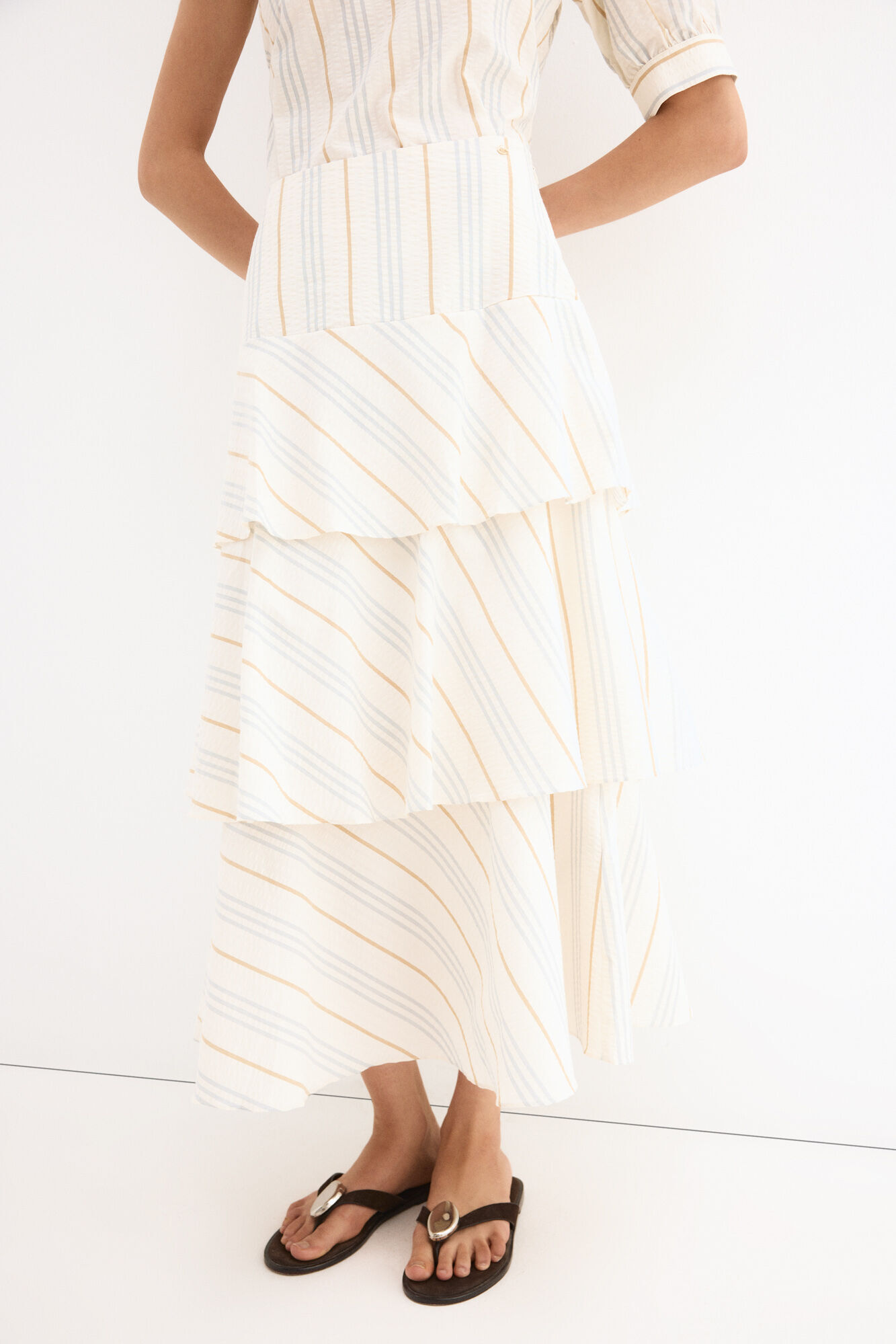 Pedro del Hierro Long tiered skirt