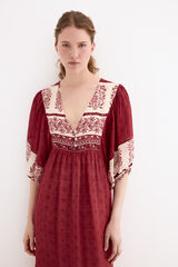 Pedro del Hierro Floral print tunic dress Burgundy