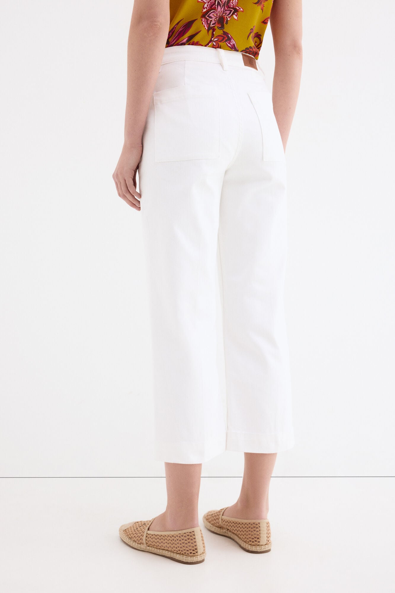 Pedro del Hierro Jeans perna larga capri Ecru