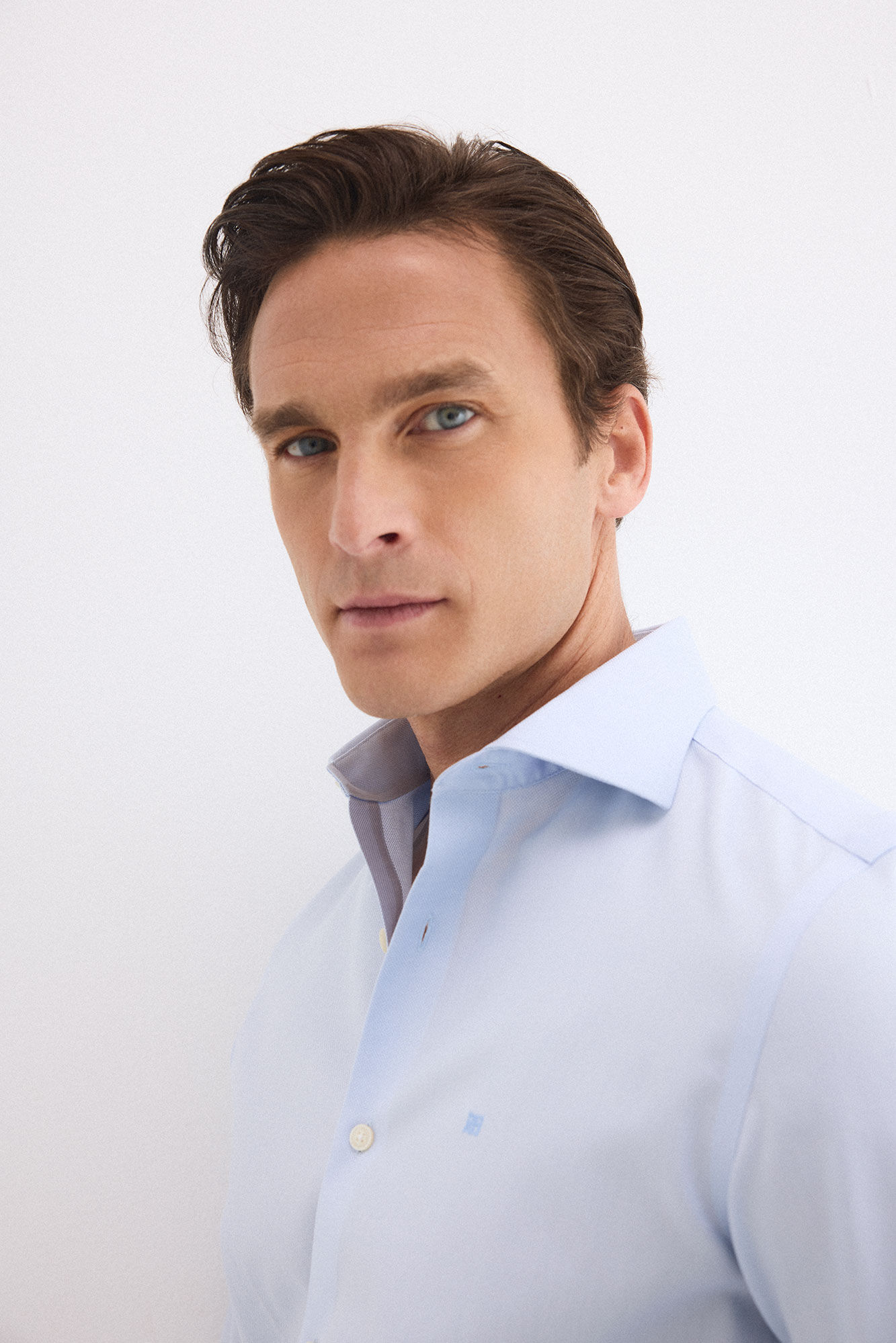 Pedro del Hierro Camisa de vestir lisa n&atilde;o engomar antimanchas Azul