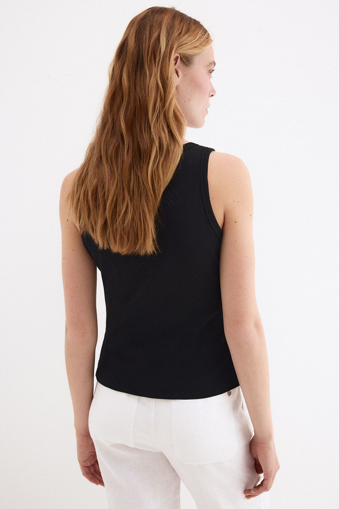 Pedro del Hierro Ribbed vest top Black
