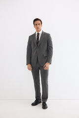 Pedro del Hierro Canvas slim bi-stretch blazer Grey
