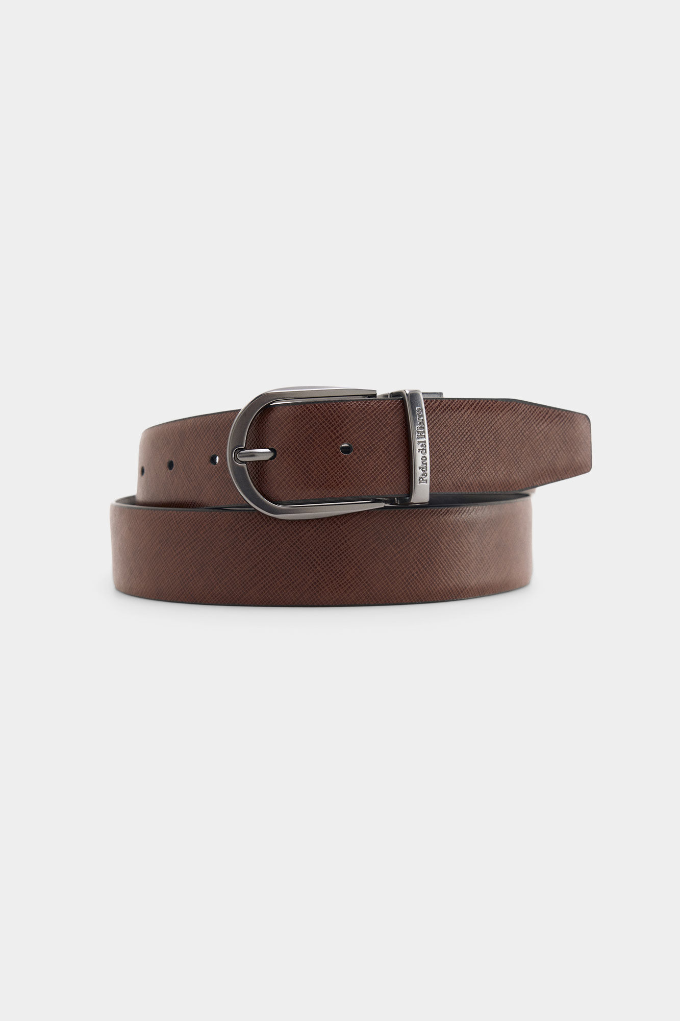 Pedro del Hierro Reversible leather dress belt Black