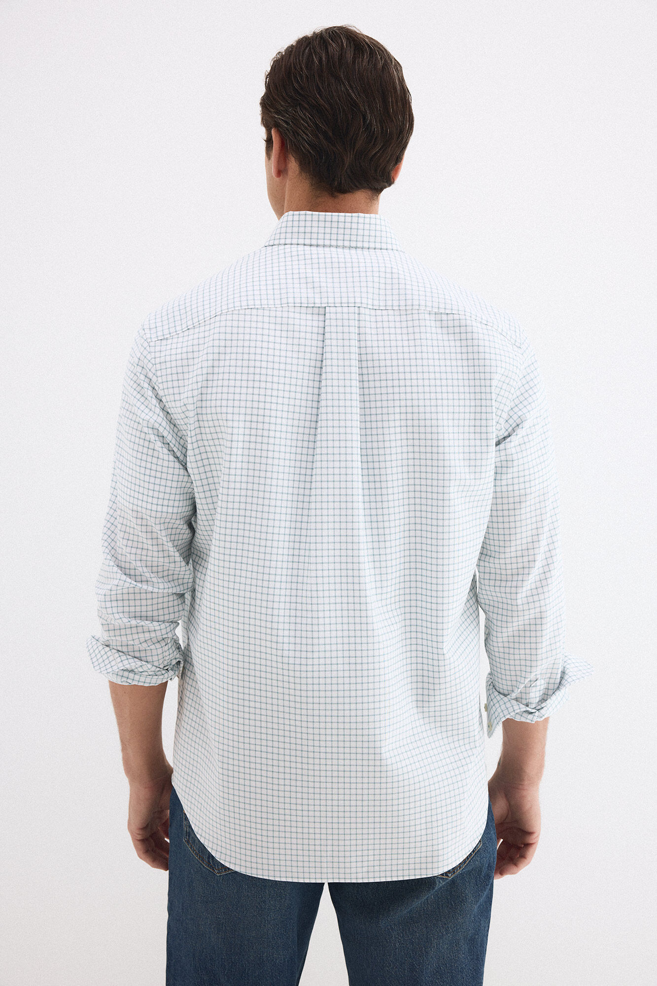 Pedro del Hierro Oxford non-iron plaid shirt Green