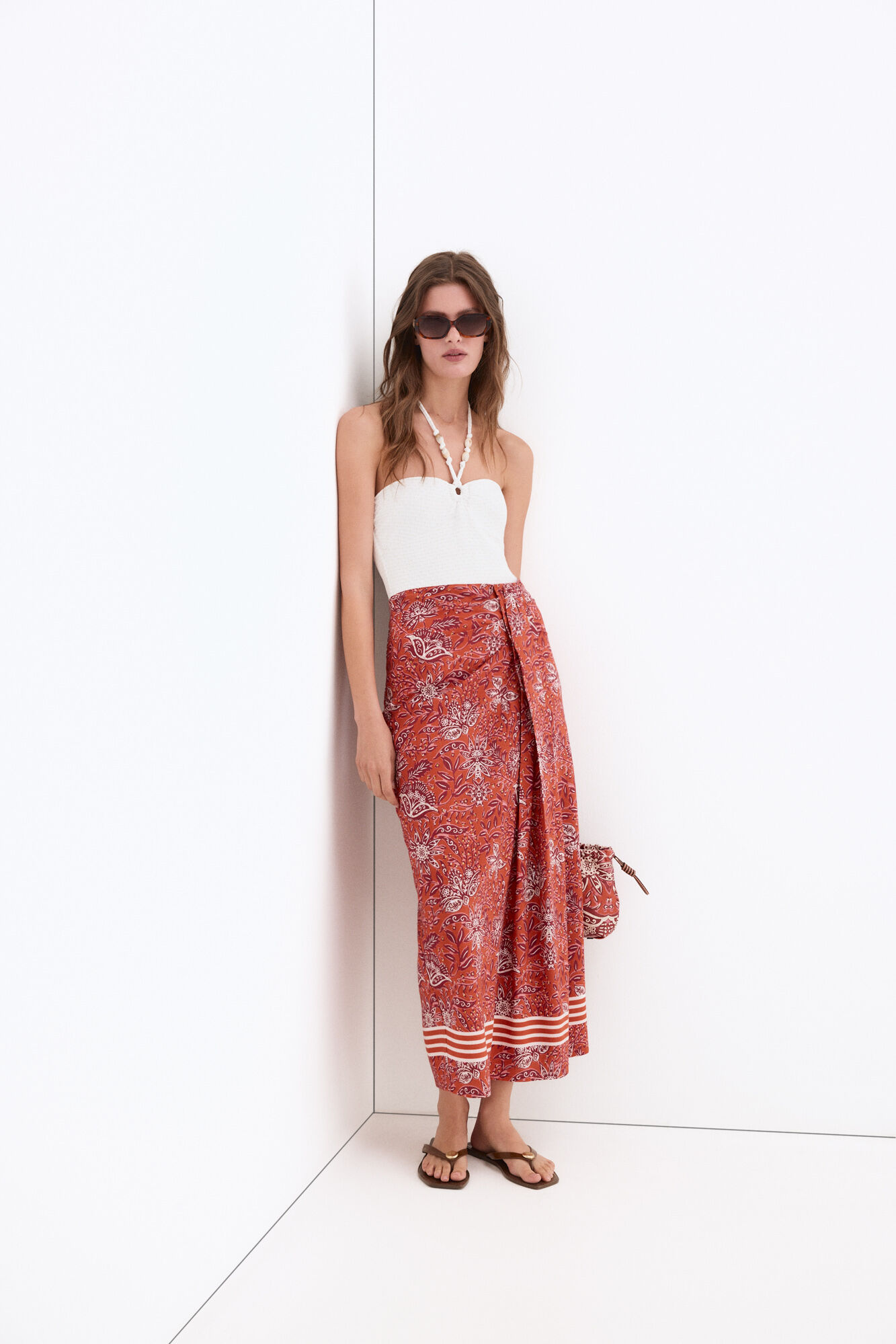 Pedro del Hierro Jacquard fabric swimwear with beads