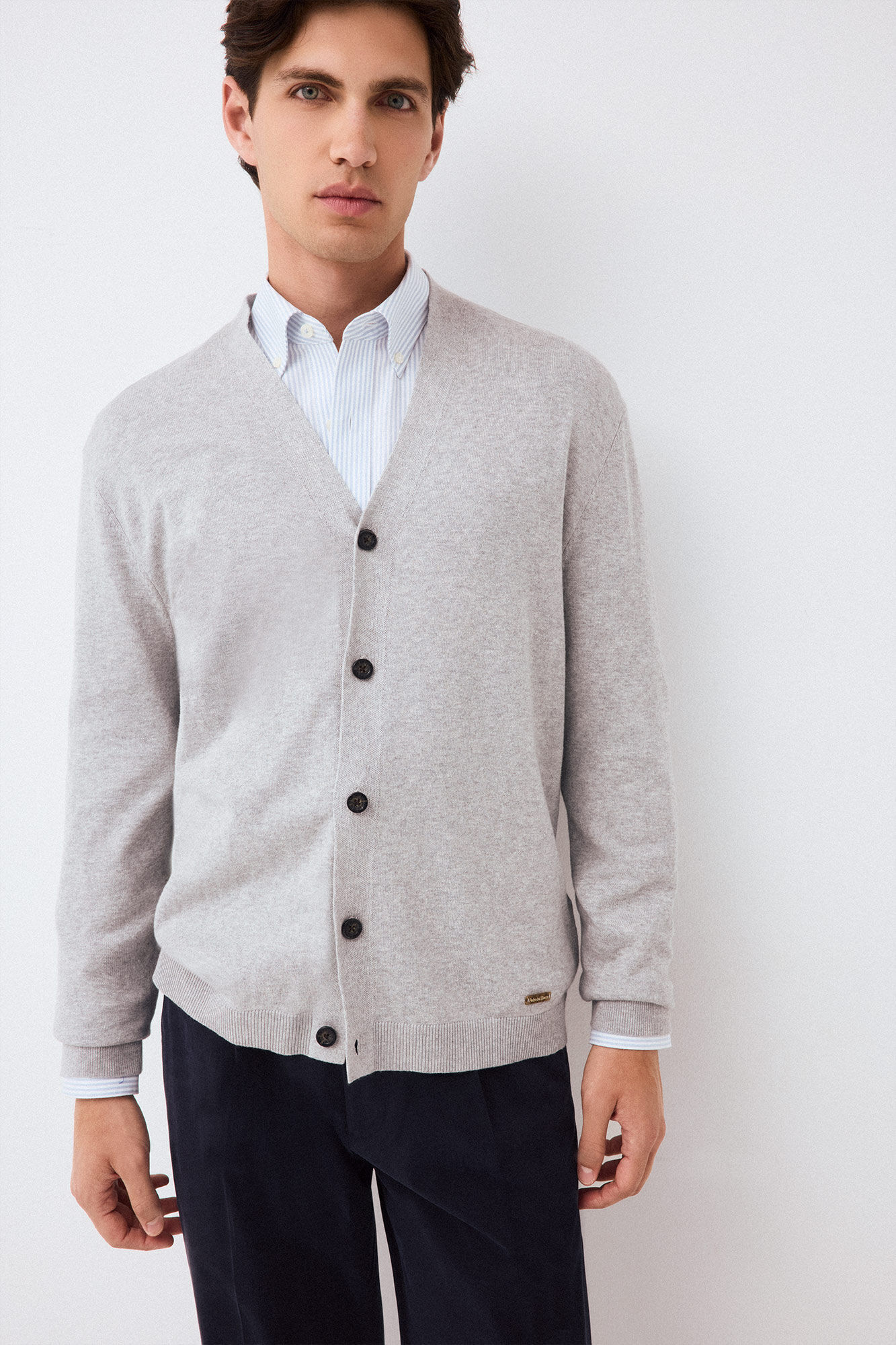 Pedro del Hierro Cotton knit V-neck button cardigan