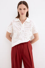 Pedro del Hierro Polo vazado Ecru