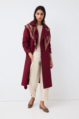 Pedro del Hierro Long trench scarf Burgundy