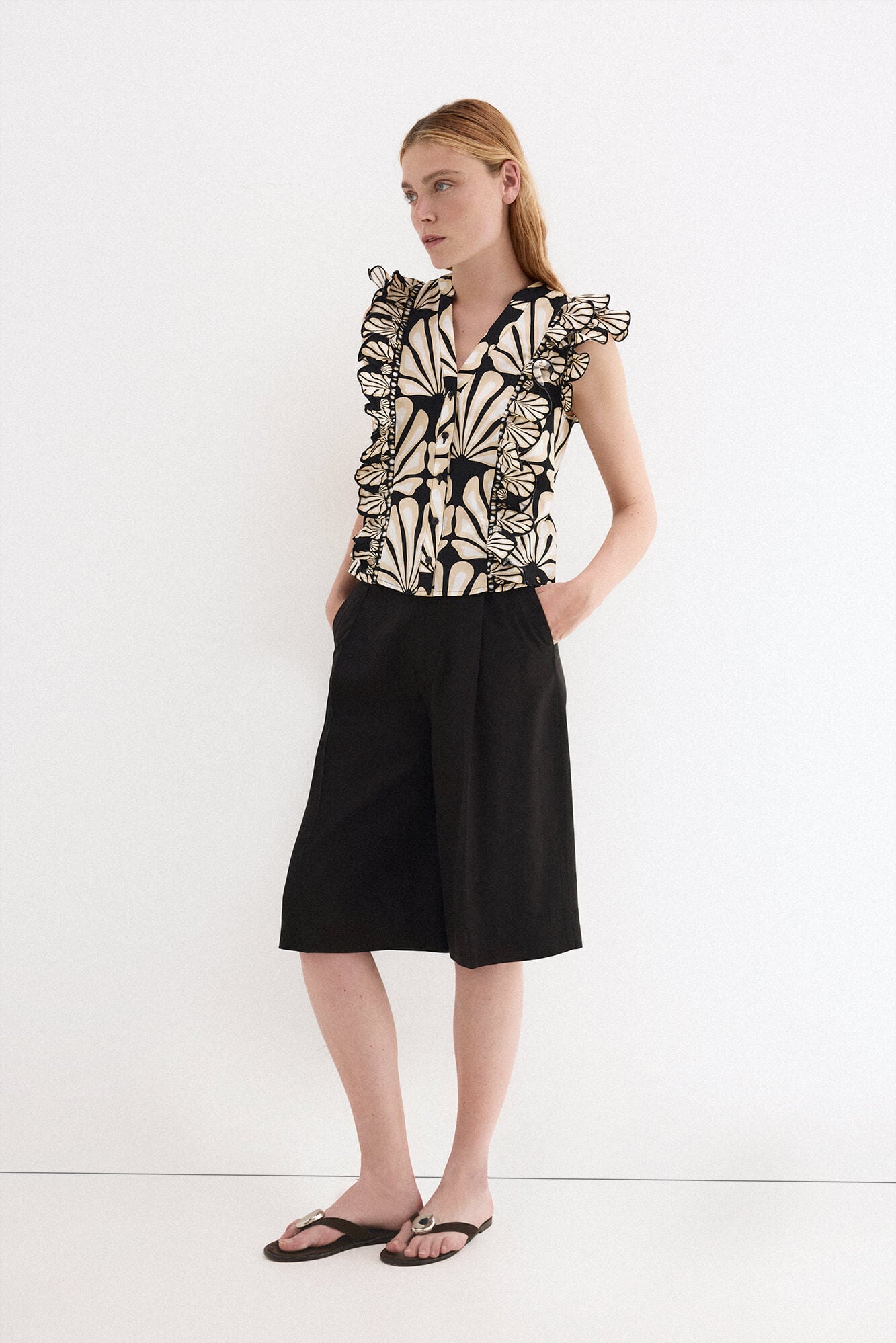 Pedro del Hierro Two-tone print blouse