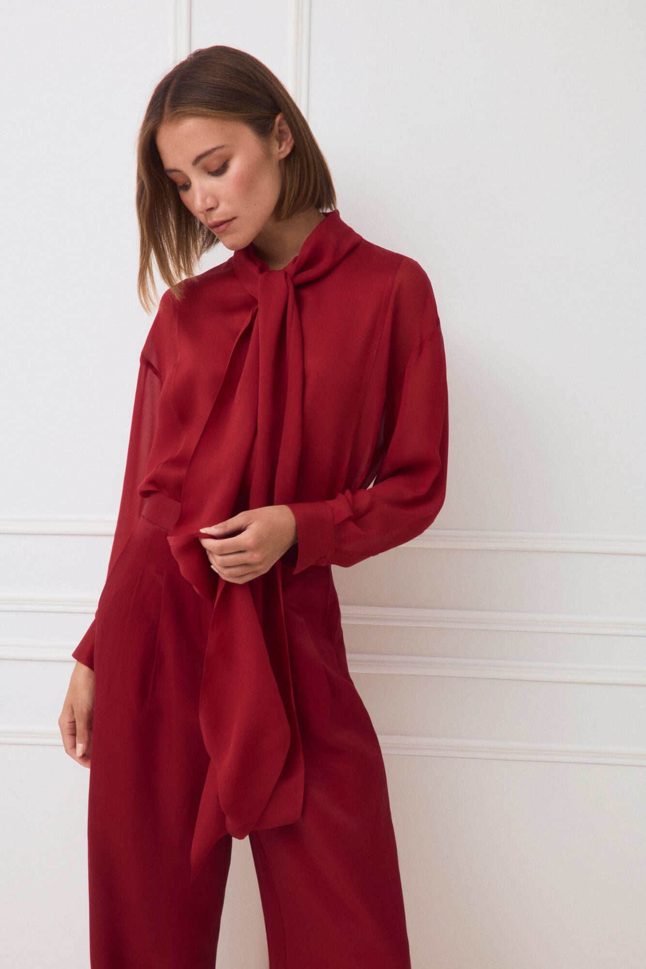 TFP by Tamara Falc&oacute; Combined bow blouse