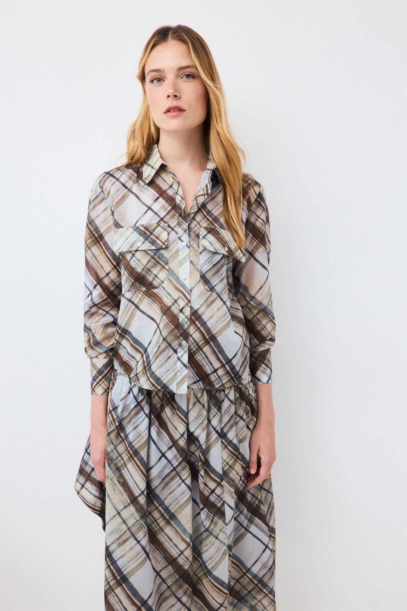 Pedro del Hierro Printed plaid shirt