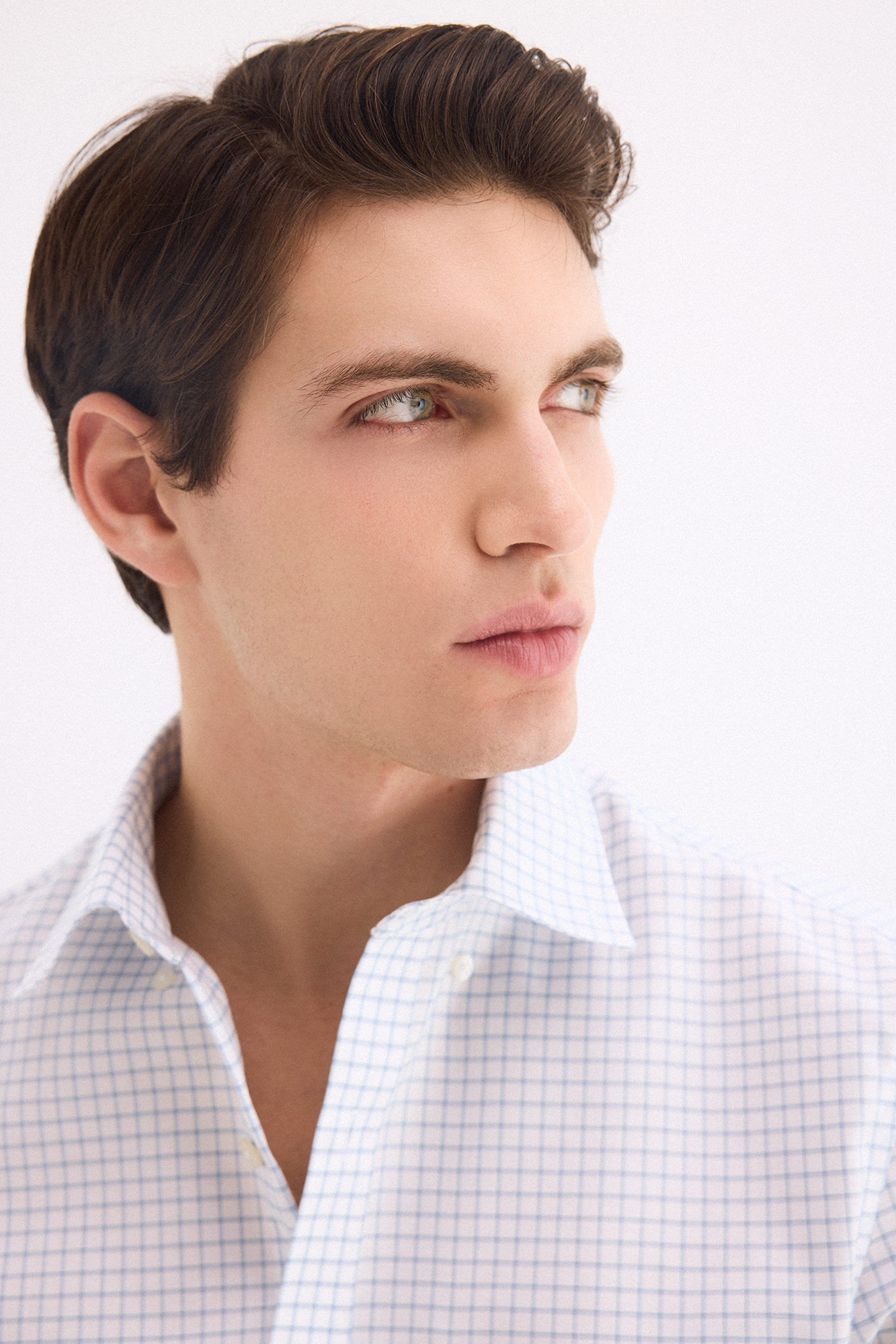 Pedro del Hierro Oxford non-iron plaid shirt Blue