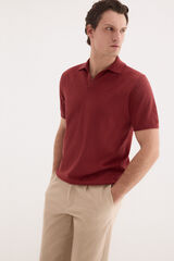 Pedro del Hierro Cotton premium short sleeve polo shirt Burgundy