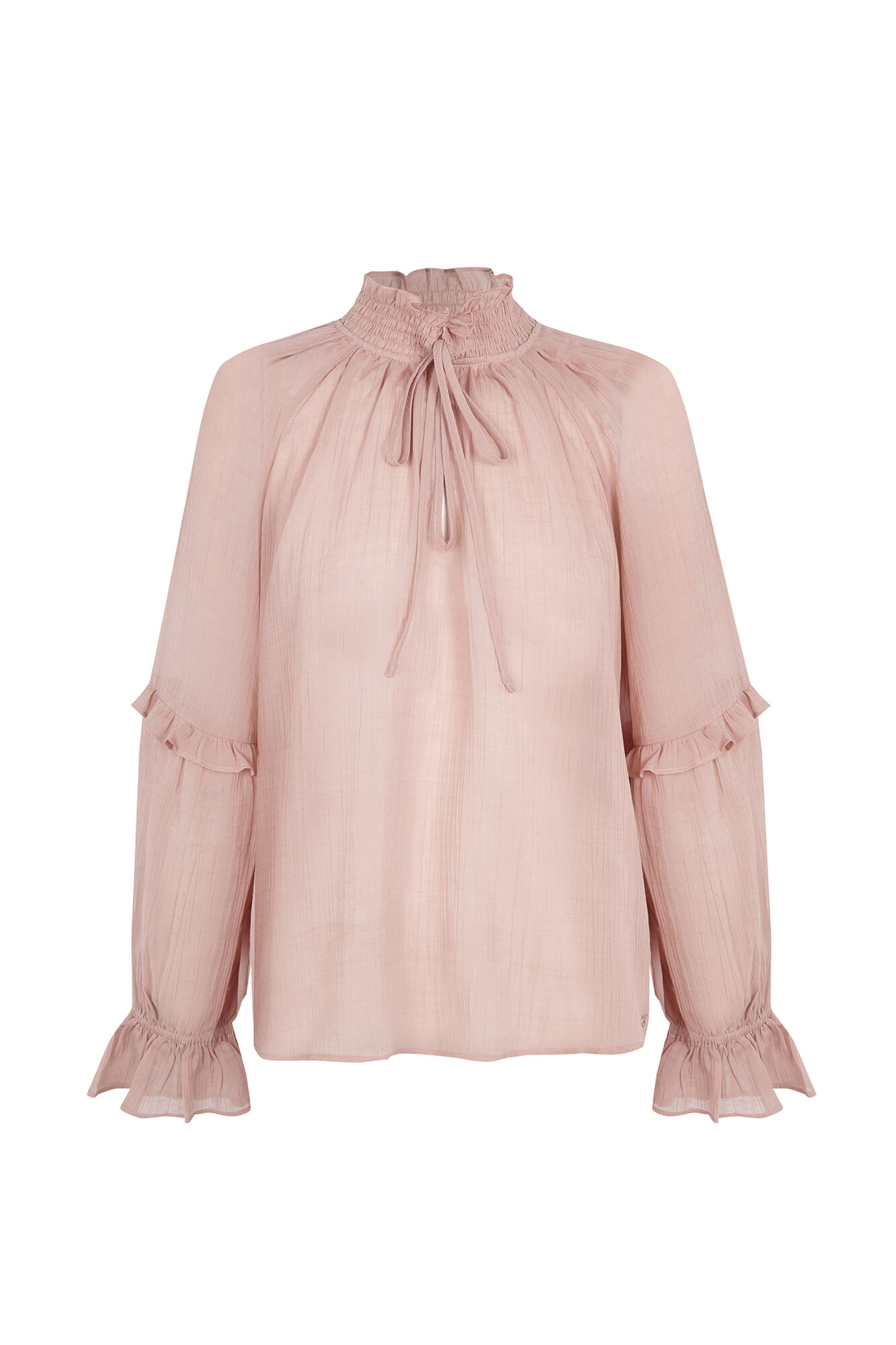 Pedro del Hierro Blusa fluida com folhos Rosa