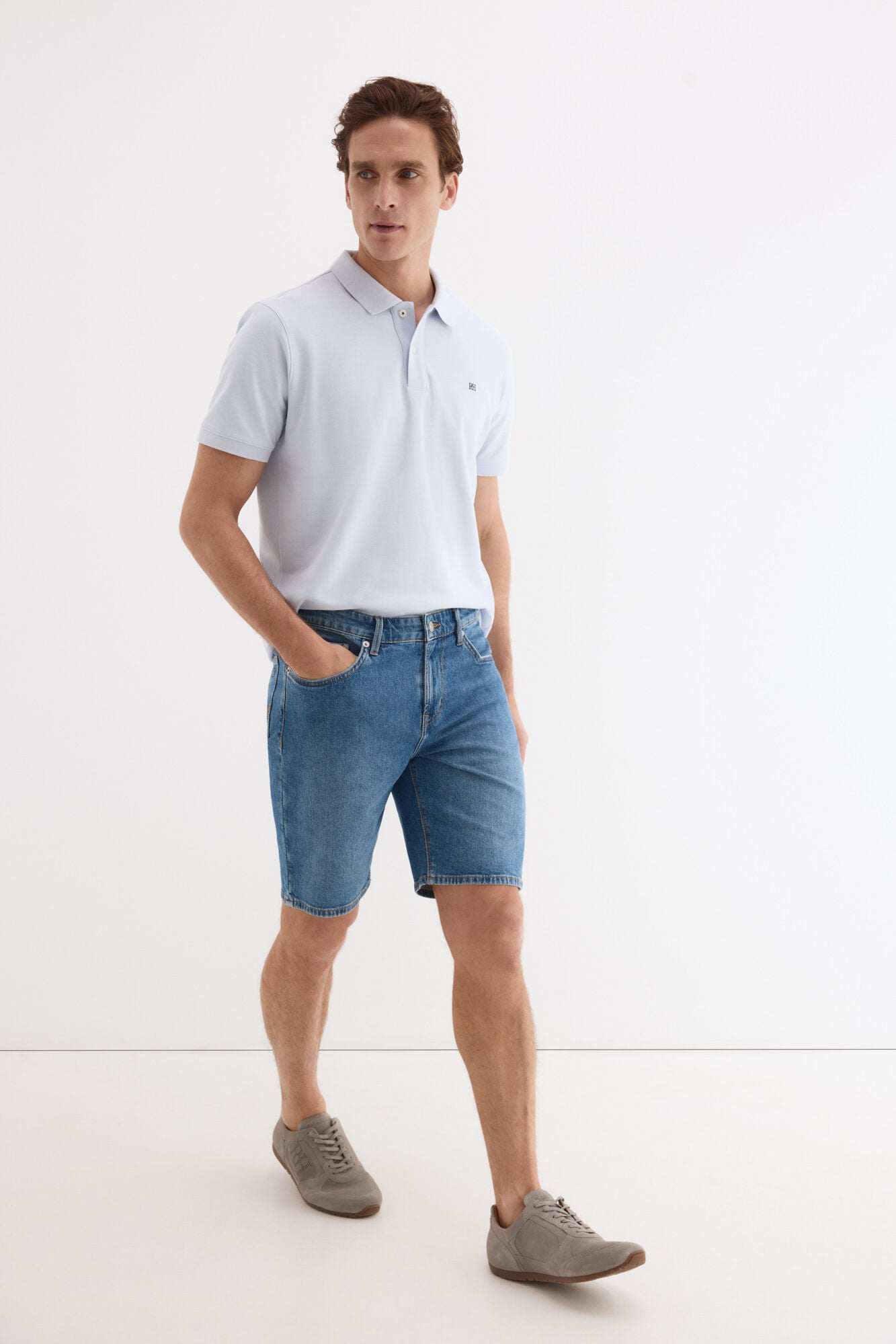 Pedro del Hierro Regular fit 5 pocket Bermuda shorts