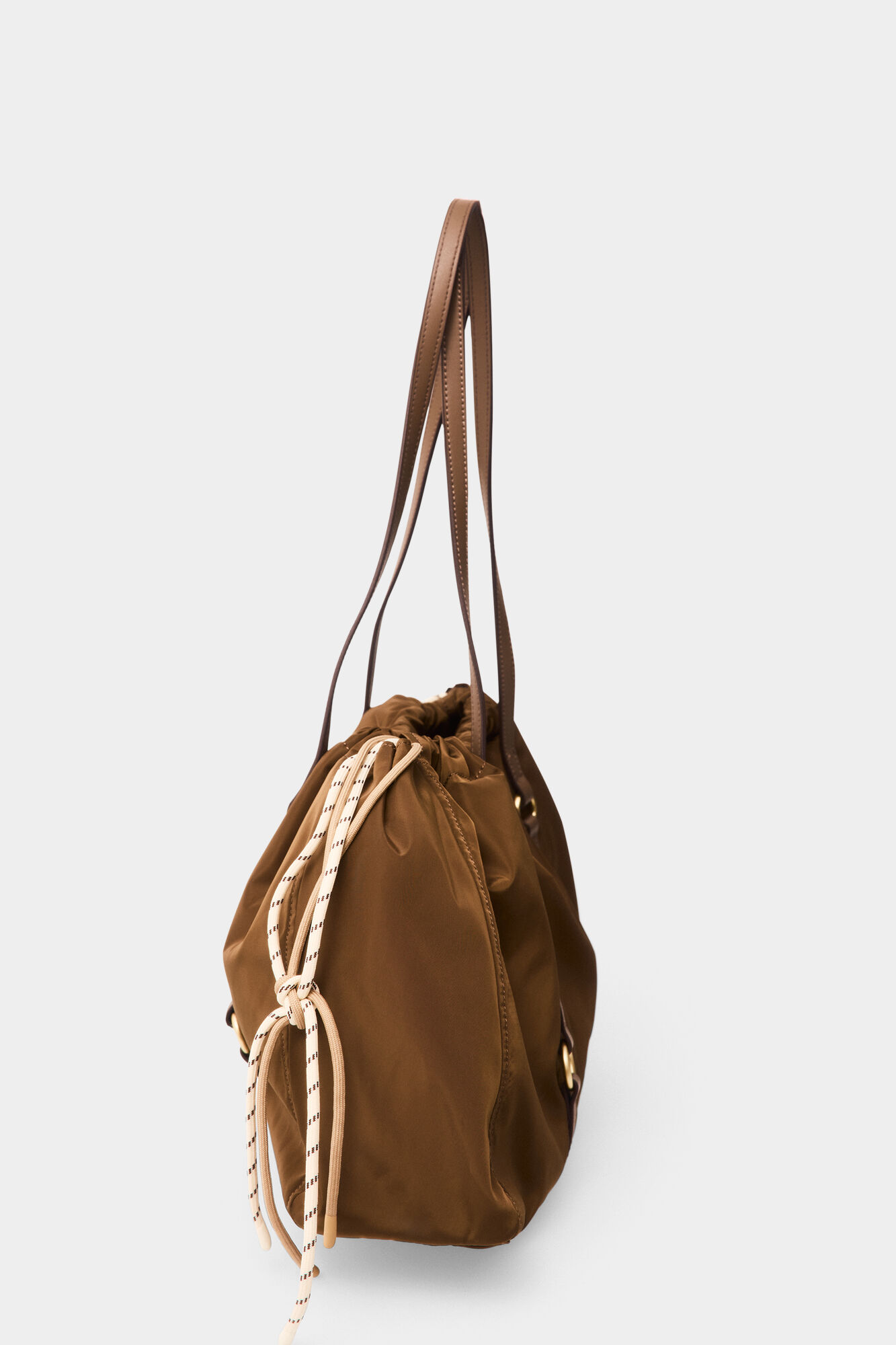Pedro del Hierro Nylon double handle shopper bag Brown