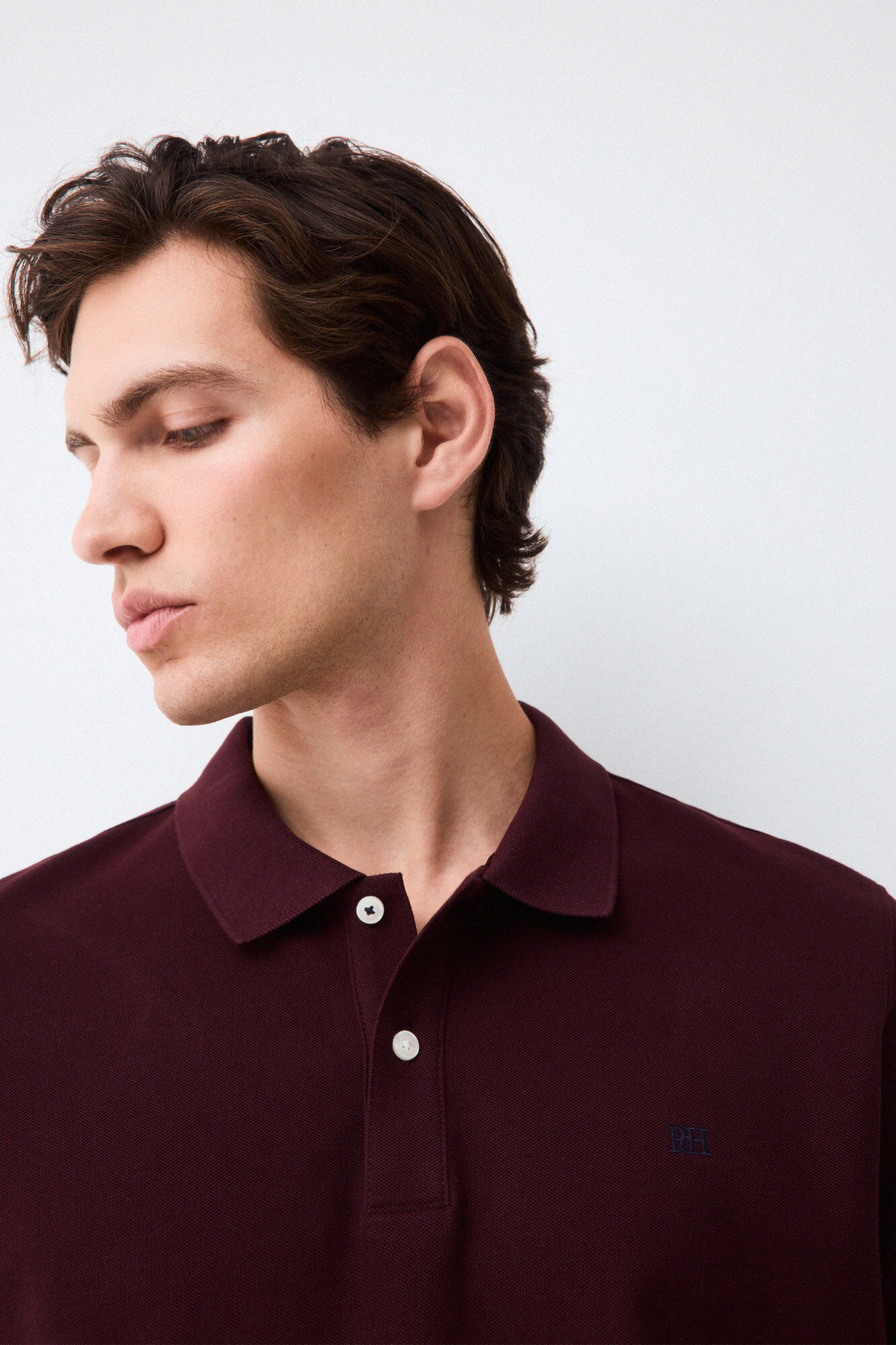 Pedro del Hierro Piqu&eacute; slim fit polo shirt Burgundy
