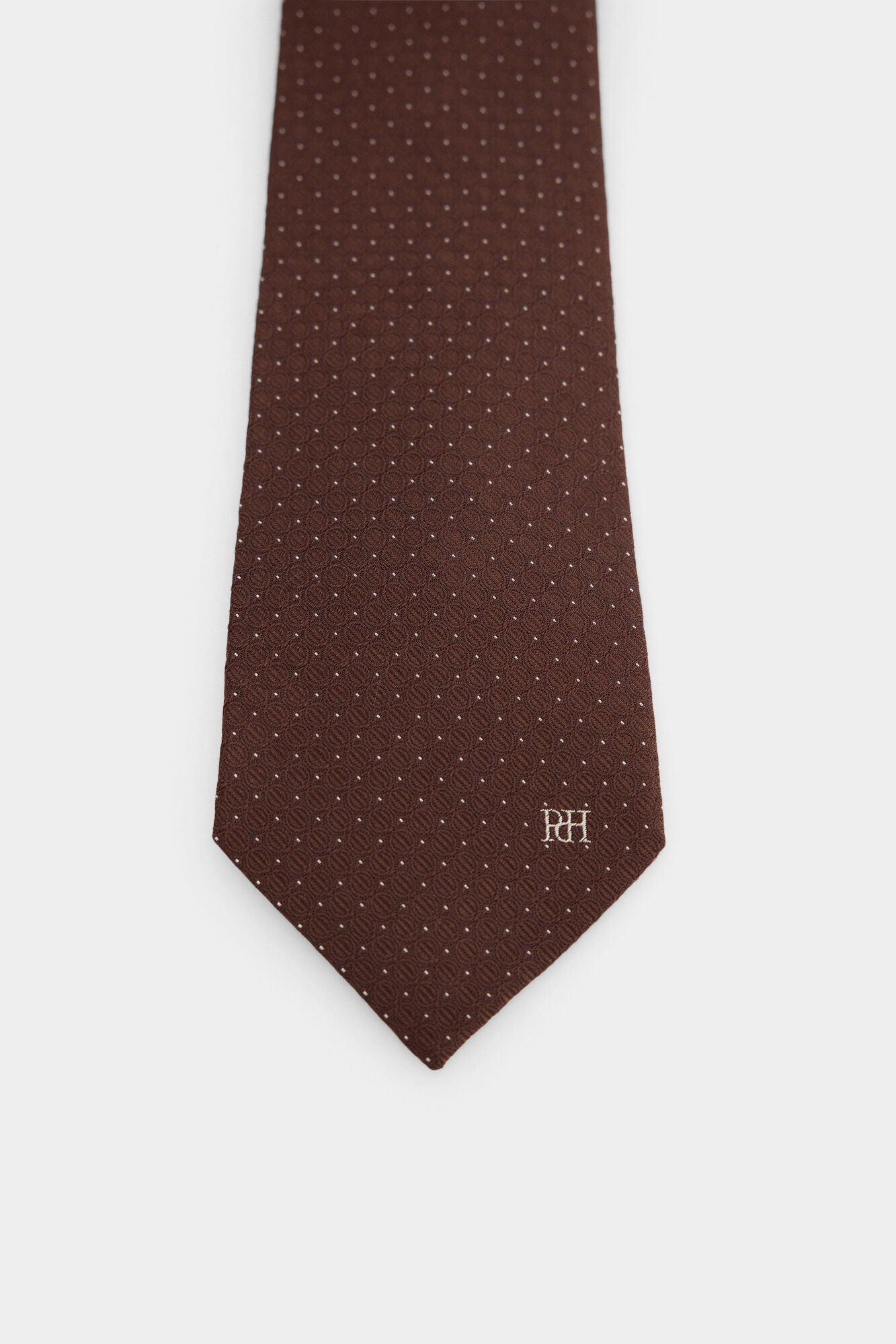 Pedro del Hierro Gravata em seda natural Marrom