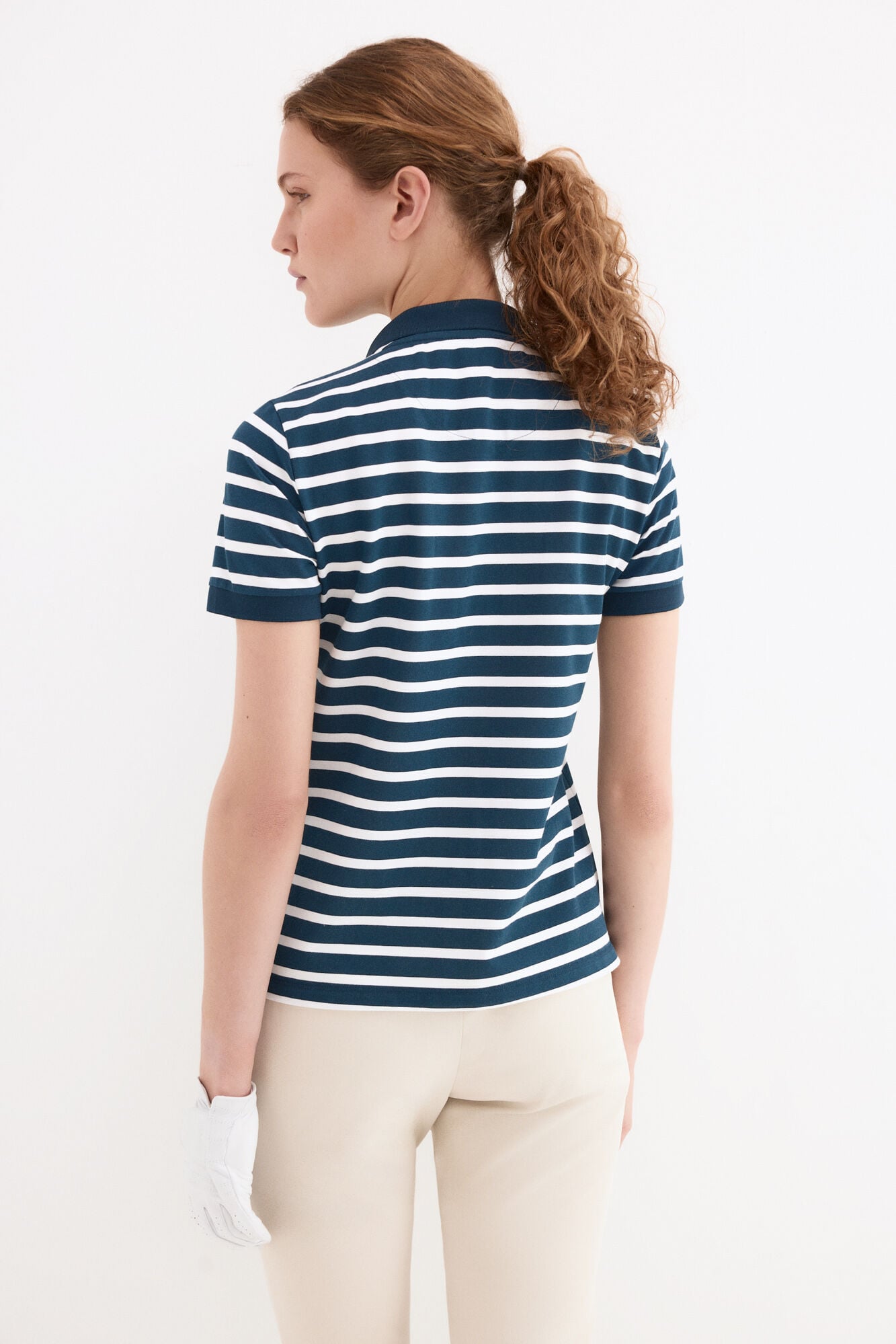Pedro del Hierro Striped short sleeve polo shirt Blue