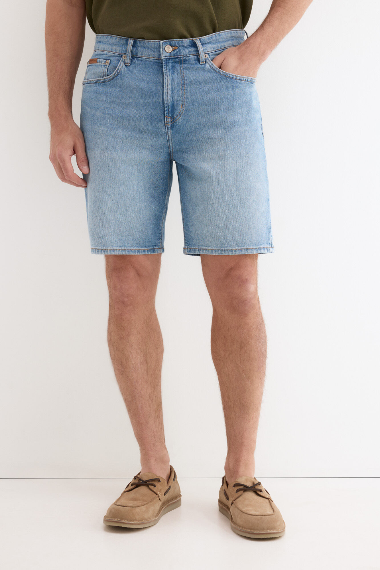 Pedro del Hierro Regular fit 5 pocket Bermuda shorts