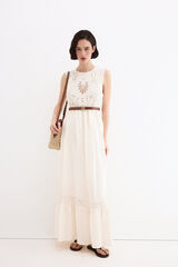 Pedro del Hierro Embroidered romantic dress White