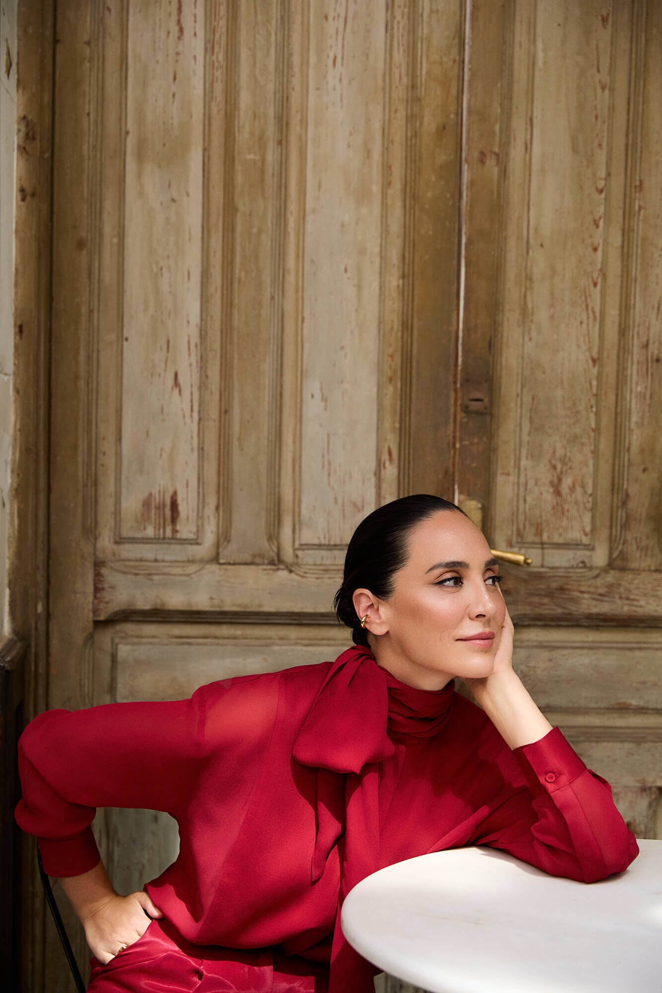 TFP by Tamara Falc&oacute; Combined bow blouse