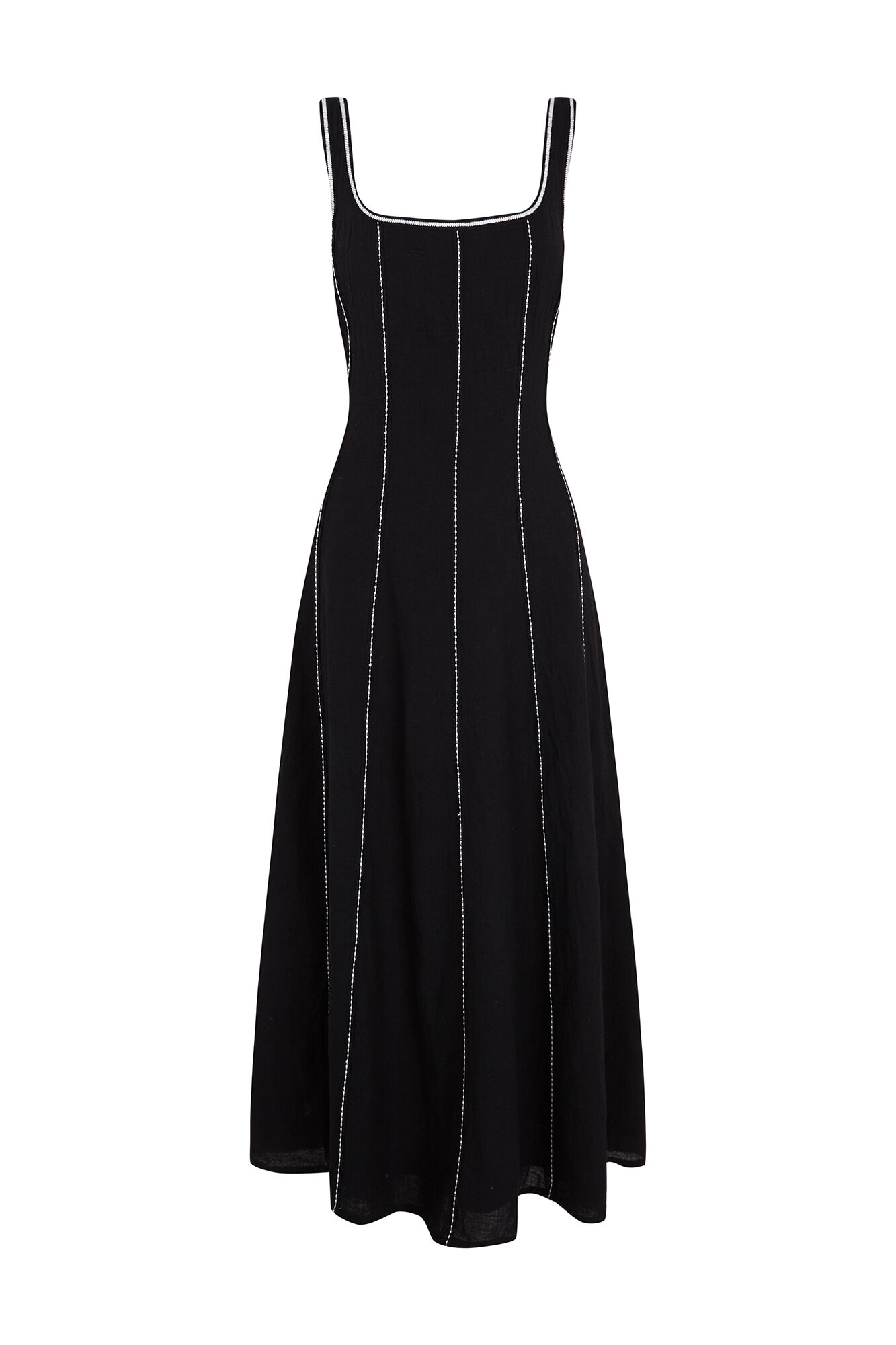 Pedro del Hierro Vestido midi com contrastes Preto