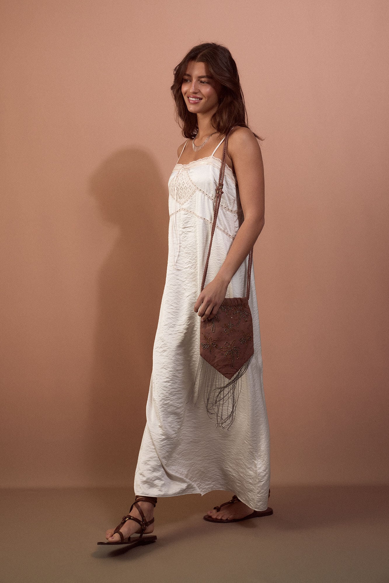 Slowlove Vestido de lingerie acetinado