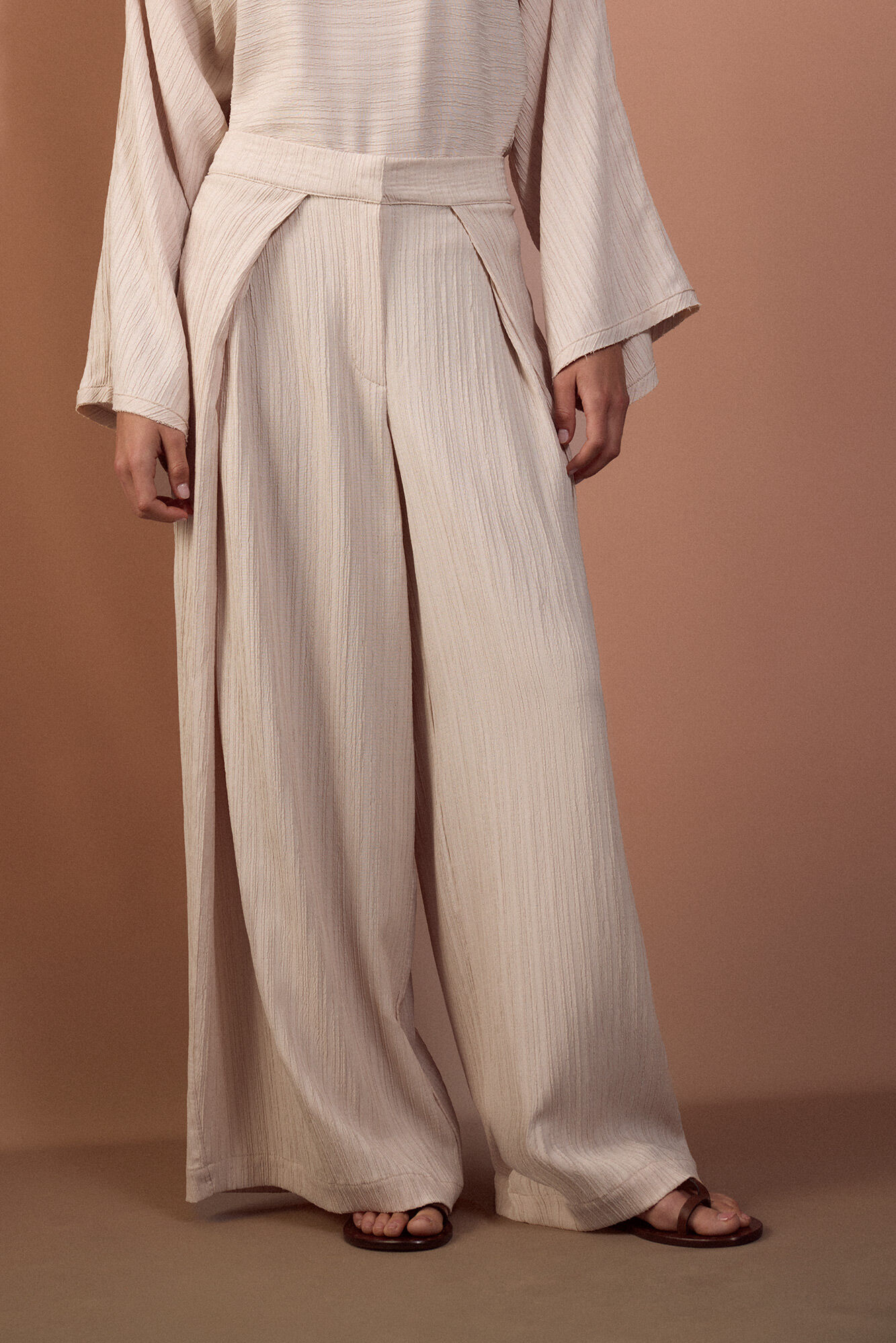Slowlove Wide openwork knit trousers