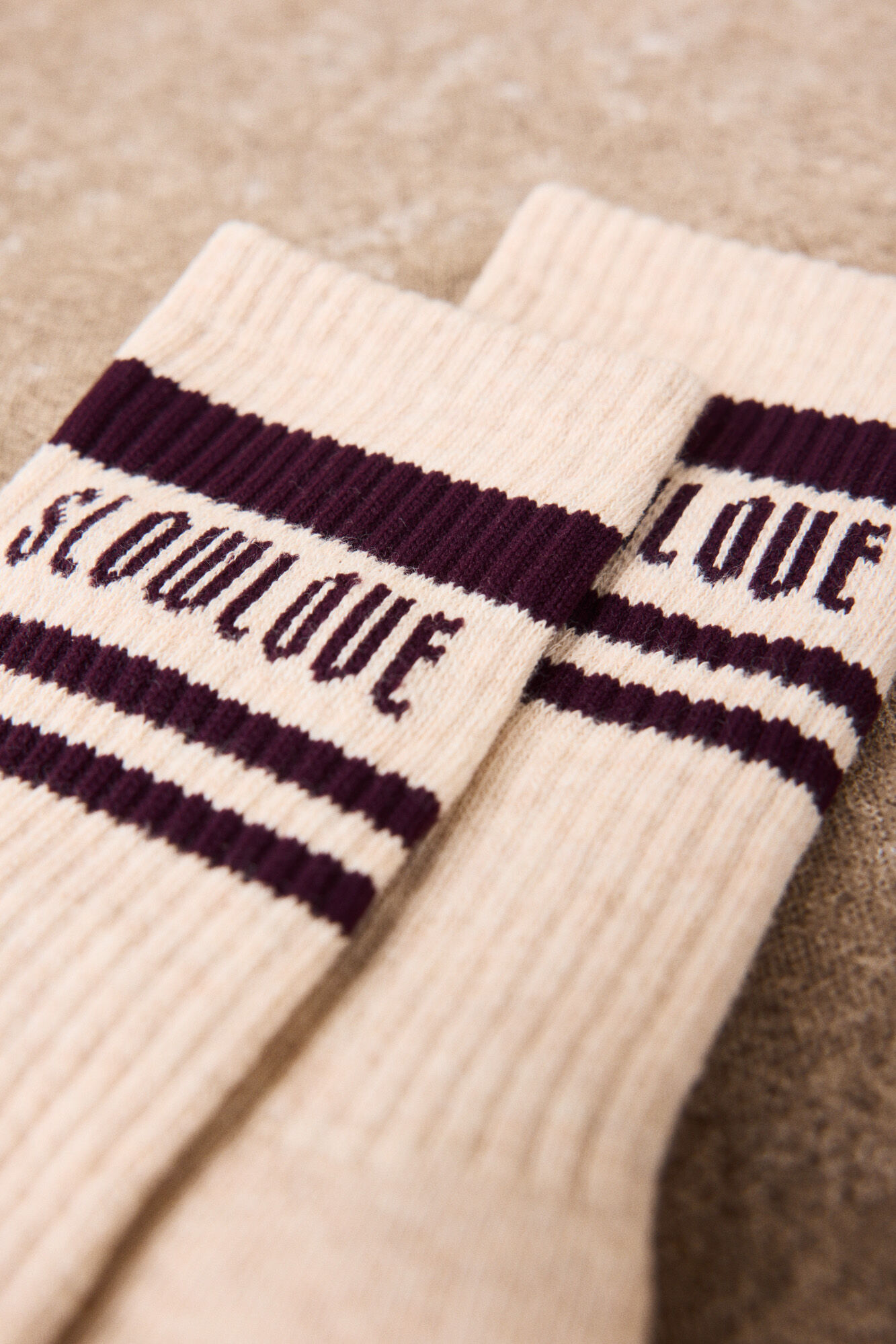 Slowlove Striped logo socks
