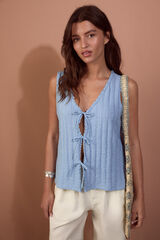Slowlove Tie gilet Blue