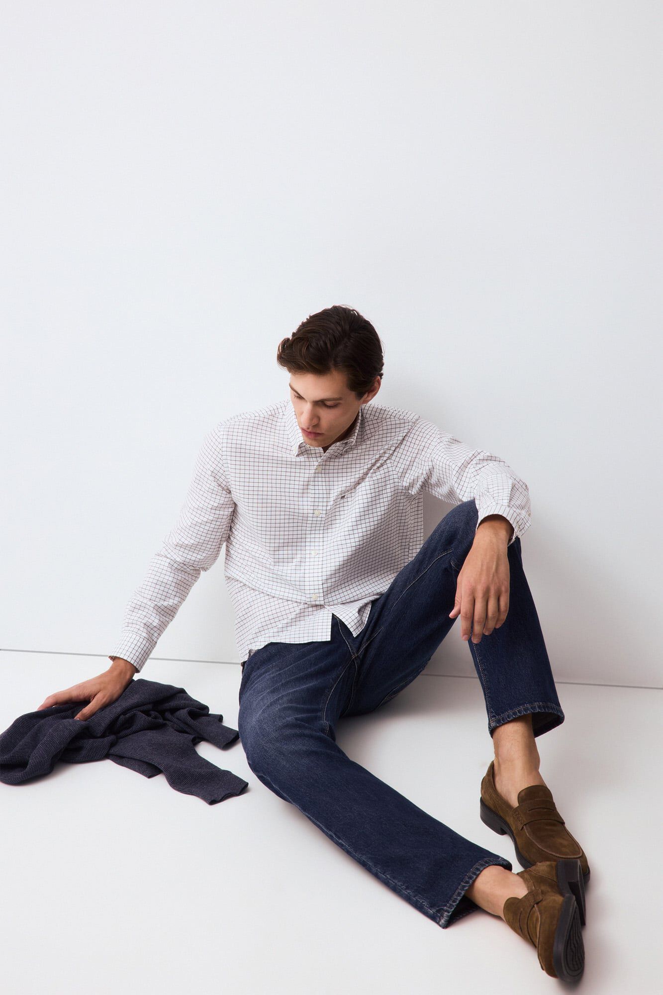Chinos, cardigan and shirt set